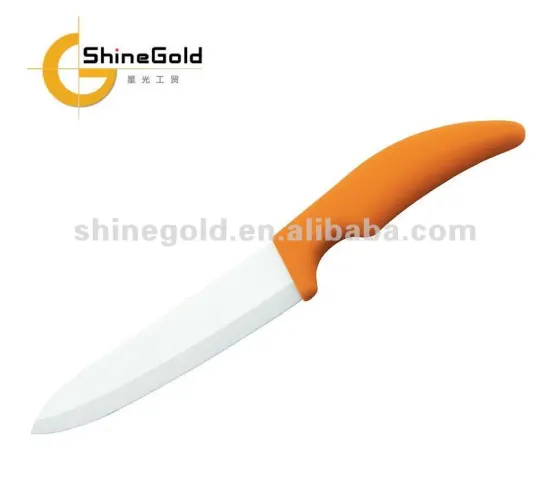 6 Inch Ceramic Santoku Knife With Curve Handle