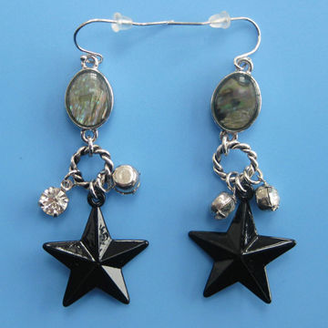 Fashionable Shell Earrings with Gun Color Plating, Wholesales, PayPal Accepted