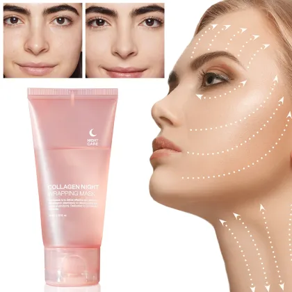 Collagen Night Facial Mask for Moisturizing, Wrinkle Removal, and Skin Whitening