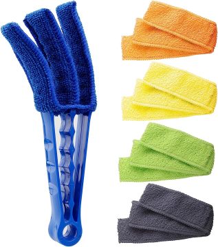 Microfiber Window Blind Cleaner with Duster Head - Efficient Dust Removal Tool