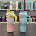 Straw large capacity giant handle insulated cup