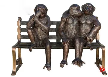 bronze life size monkey statues