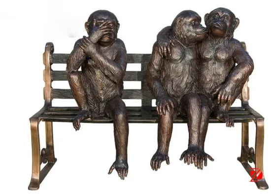 bronze life size monkey statues