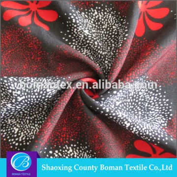 High Quality printed 100% polyester red woven fabric for garment