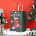 Christmas Pattern Kraft Paper Bag With Handle