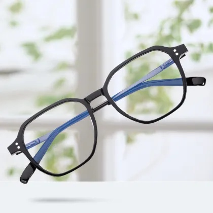 Trendy Myopia Glasses with Acetate Frame and Titanium Temple