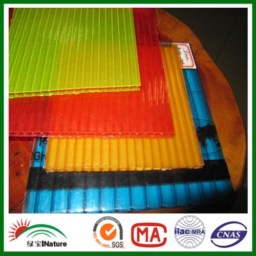 Greenhouse building with3mm Twin-wall hollow board.2017Ploycarbonate hollow sheet for Indoor barrier.PC Waterproof Plastic sheet