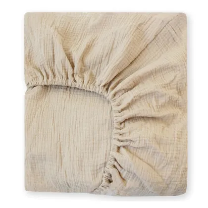 130x72x25cm Muslin Cotton Fabric Baby Bedding Set: Crib Sheets, Cot Bassinet Sheets, and Mattress Cover in Classic Plain Colors