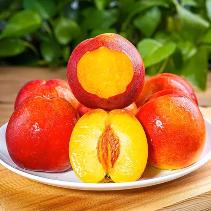 Crispy sweet yellow heart nectarines