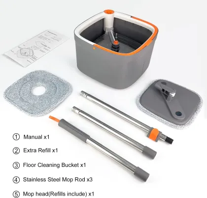360 Rotating Mop: Dirty Sewage and Clean Water Separated Floor Cleaning Bucket