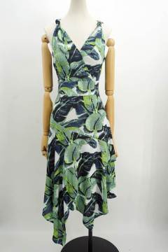 V-neck printed sleeveless dress girl new style