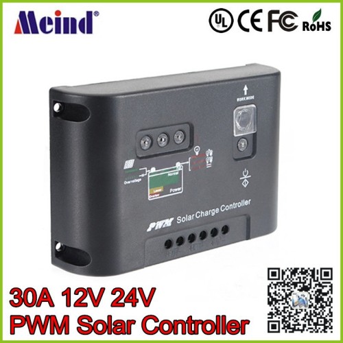 30A 12v 24v PWM Solar Charge Controller