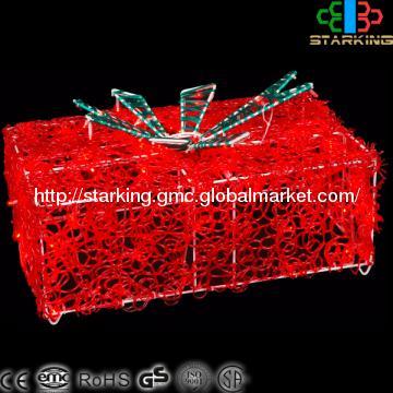 LED red acrylic gift box motif light