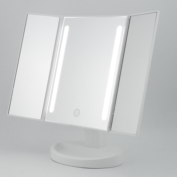 LED vanity mirror with lights trifold compact