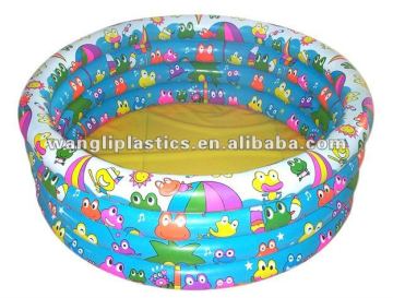 High Quality PVC Inflatable Plastic 4 Ring Printed Swimming Water Pool with Animal Shape