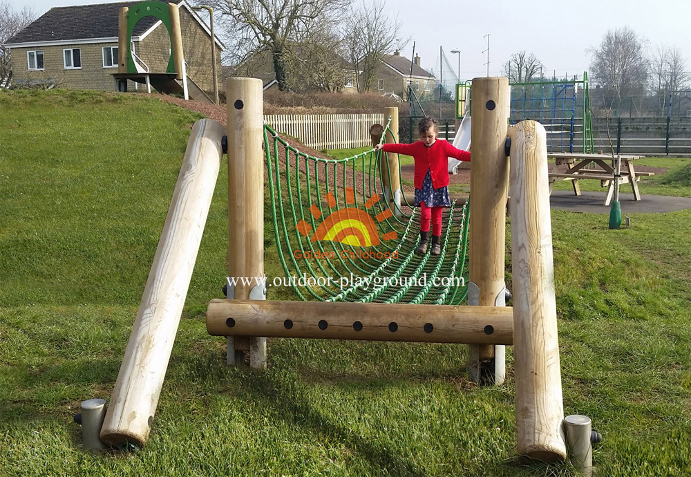 Wooden Balance Net Bridge Playground For Kids