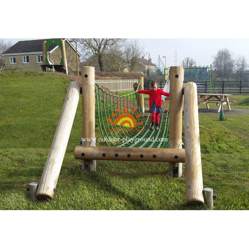 Wooden Balancing Net Bridge Playground Equipment