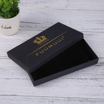 Luxury Gold Logo Black Paper Box Necktie Packaging