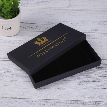 Luxury Gold Logo Black Paper Box Necktie Packaging