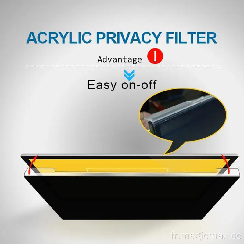 Acrylique Accrochez-vous à Protecteur d'écran d'ordinateur de filtre de confidentialité