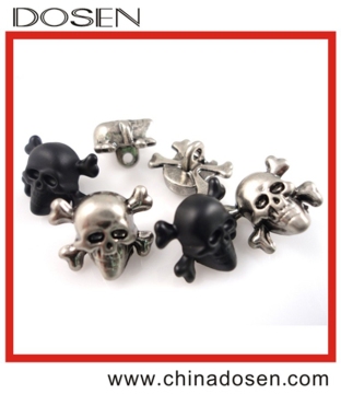 Black and nickle-free hang plating custom metal skull buttons wholesale used coat,luggage and handbag skull button.