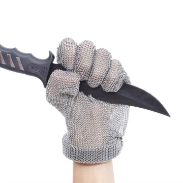 Five finger stainless steel ring mesh gloves