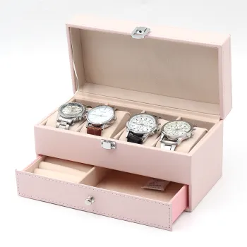 Hot Pink PU Leather Watch Packaging Box and Jewelry Case Collection - In Stock
