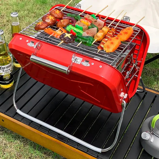 Best selling Japanese Korean Outdoor Folding Portable Suitcase Design Stainless Steel Charcoal BBQ Grill