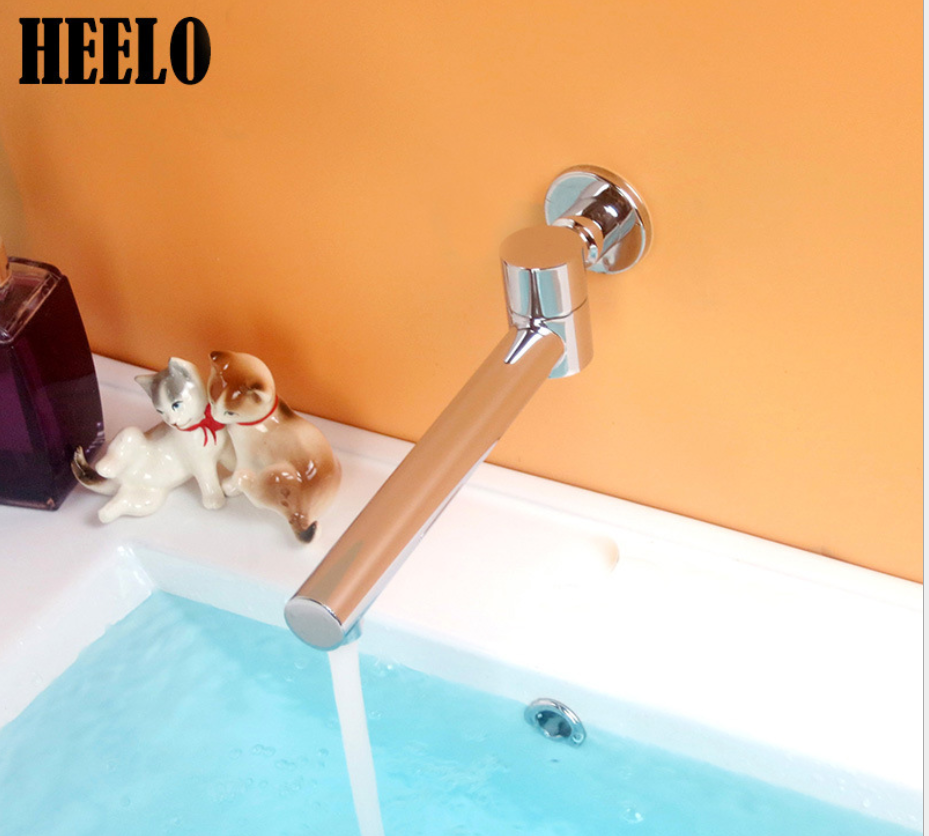 Accesorios de baño Caño giratorio de pared de agua de baño cromado de latón redondo