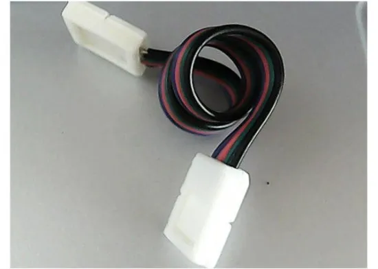 Double Connectors Flexible Led Strip With Cable For 10mm Rgb Led Tape Light , Ce Rohs