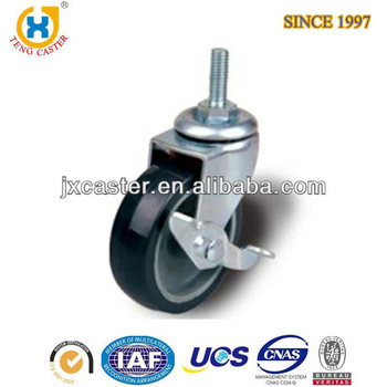 2.5 inch Light duty PU Caster with brake,shelf display rack caster