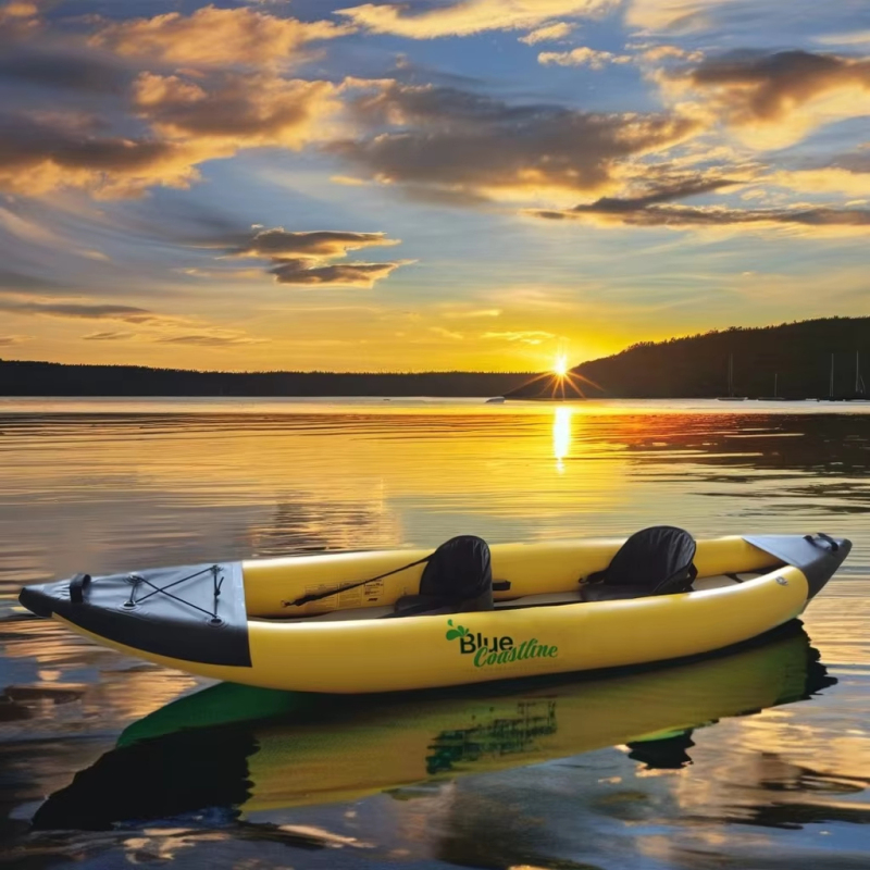 4m Length Double Drop Stitch Foldable PVC Inflatable Kayak for River Fishing (OEM ODM Available)