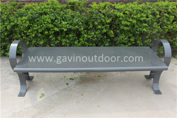 Metal backless bench outdoor bench seat