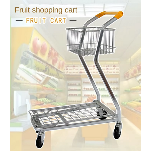 Supermarket Double Layer Fruit Shopping Cart
