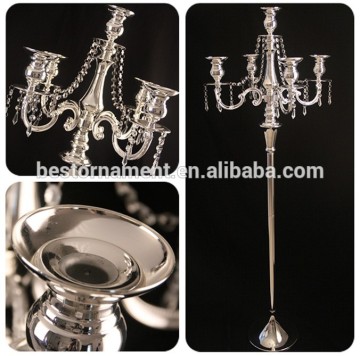 wholesale Tall 5 arm wedding Silver candelabra centerpiece