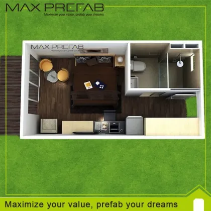 Flat pack prefabricated container houses with bathroom