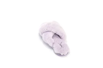 Women`s Sherpa Cross-Strap Slippers