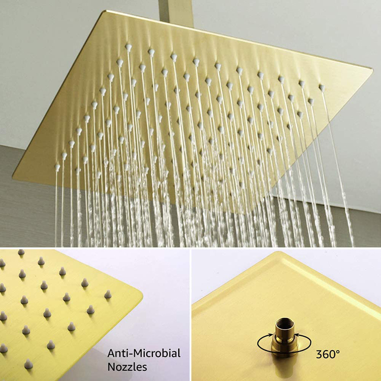 Bathroom Gold Shower Head Mixer Full Set