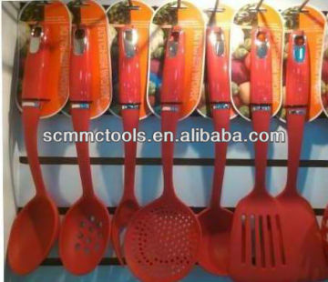 Nylon cooking tool set with soft handle