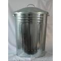 75L home garden outdoor galvanized metal trash can