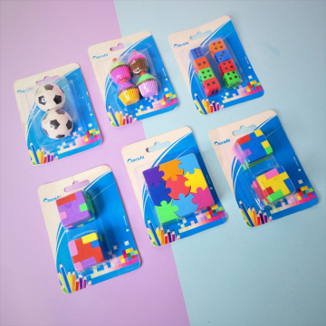 Çocuklar için özelleştirilmiş kauçuk TPR eraser 3D şekiller