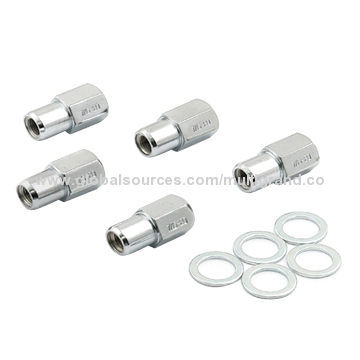 Chrome plated steel lug nuts, 1.625-inch overall length