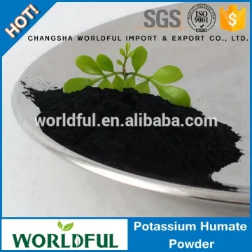 Hot sale potassium humate organic fertilizer, 100% water soluble potassium humate price