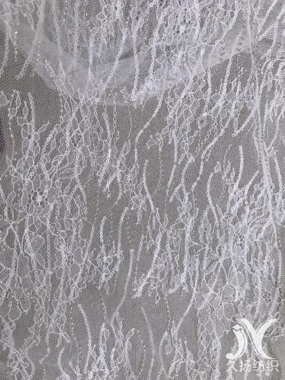 Sequin Embroideried on Floral Lace