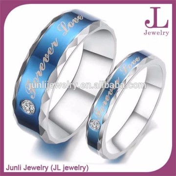 Stainless Steel Cubic Zirconia Classic Forever Love Couples Promise Ring Mens Womens Wedding Band