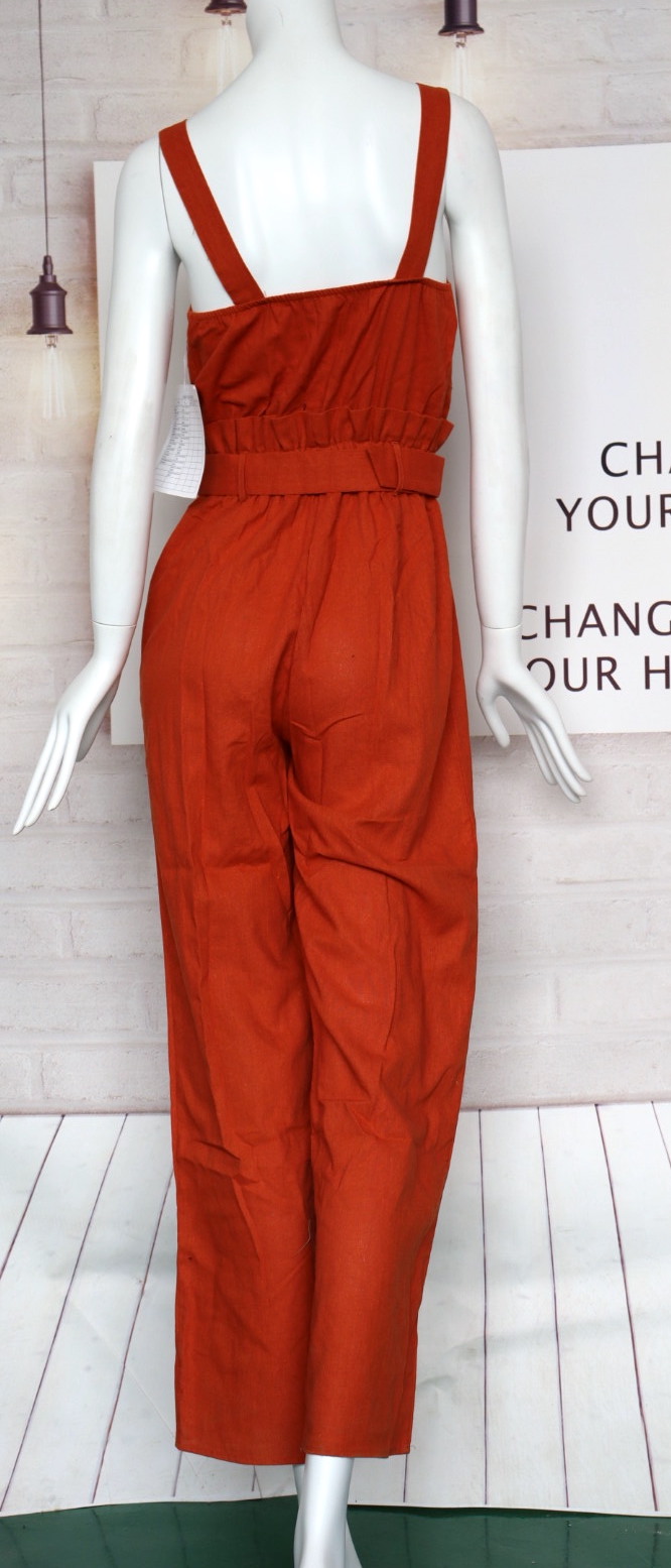 Woven Linen Jumpsuit For Ladies