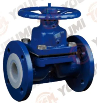 Teflon Lined Diaphragm Valve weir type