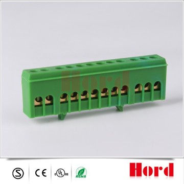 CU57 6x9 mm 12 hole in insulator (DIN-rail installation) Brass Terminal Block