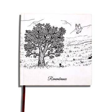 Custom Hardcover Memorial Guest Book with Kraft Paper and Coated Cardboard Cover