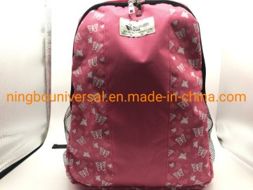 Pink Butterfly Print Ladies Shoulder Bag Backpack